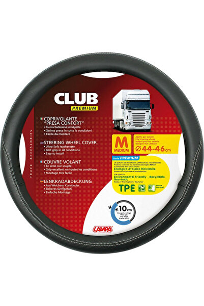 Lampa Car Steering Wheel Cover Club with Diameter 44-46cm Synthetic Black