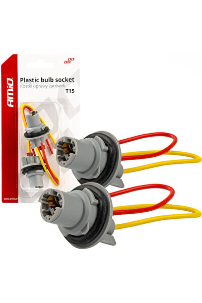 AMIO Λάμπες 12/24V T15 W5w W16w με καλώδιο, 2 τεμάχια, Κωδικός: 03049
