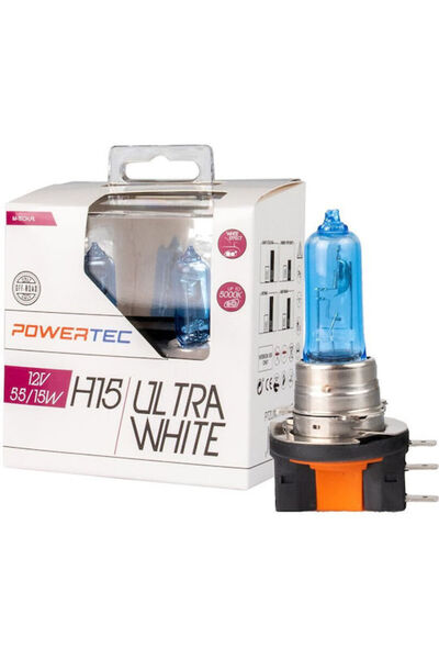 M-TECH Λάμπες Αυτοκινήτου H15 Αλογόνου 5000K Ψυχρό Λευκό 12V 2 τεμάχια