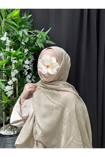 Velora Scarf Dama Desen Naia Pamuk Şal | Bej