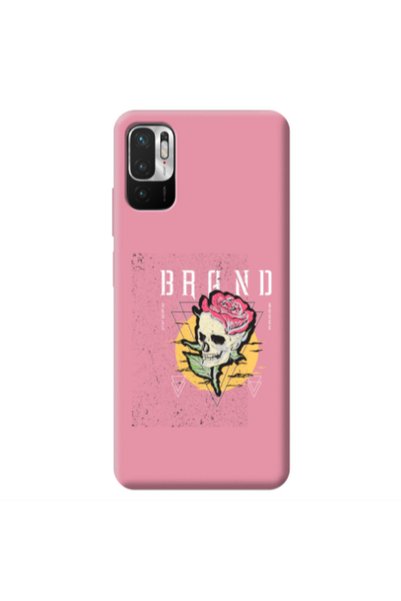 Other Xiaomi Redmi Note 10 Pro 5G Skull Roses Pink Colored Silicone TPU Θήκη