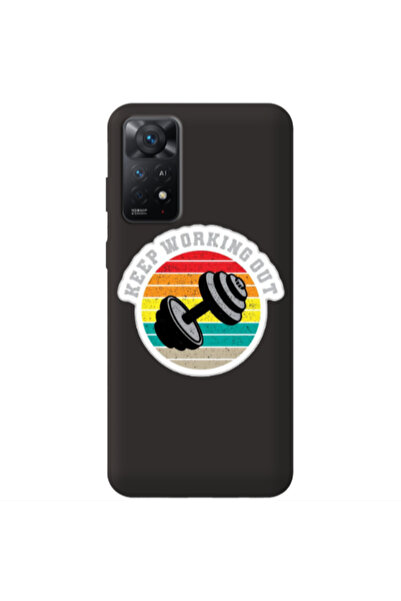 Other Xiaomi Redmi Note 11 4G Keep working out Black Colored Silicone TPU Θήκη