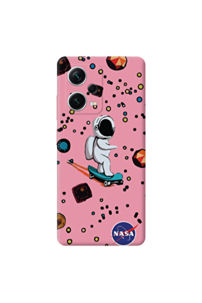Other Xiaomi Poco X5 Astronaut with skateboard Pink Colored Silicone TPU Θήκη