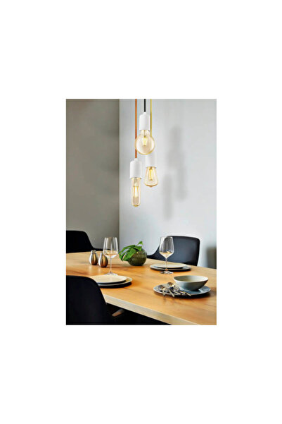 OEM Κρεμαστό φωτιστικό Eglo Yorth E27 max. 1x60W, ασπρόμαυρο/πορτοκαλί