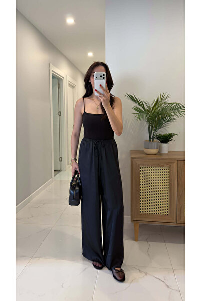 BİRCANÇİL Gillas Black Trousers with Tie-Up Detail