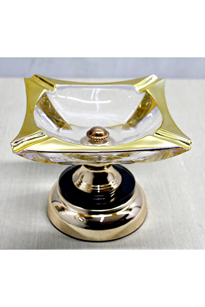 Lovesta Home Glass Ashtray with Metal Legs