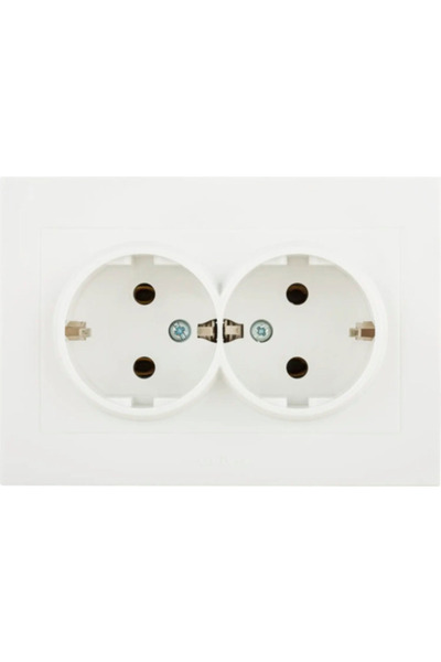OEM Ovivo grano grounded double socket, white