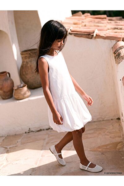 LC Waikiki Lcw Kids White Girl's Balloon Dress