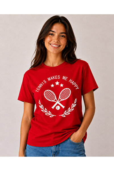 VODEXA Unisex Oversize T-Shirt Tenni̇s 14 Printed 100% Cotton T-Shirt Comfort...