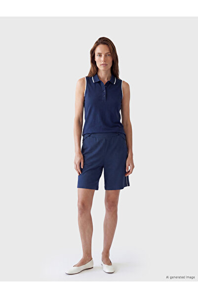LC Waikiki Özmarka New Season Women's Shorts with Elastic Waist and Stripes