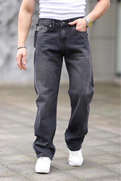 DORAJEANS Anthracite - Gray Stonewashed Baggy Fit Lycra-Free Comfortable Cut ...