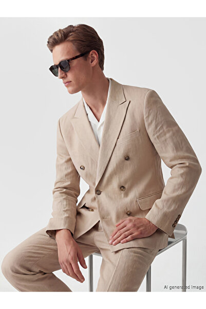 LC Waikiki Vizyon New Season Regular Fit 100% Linen Men's Blazer Jacket