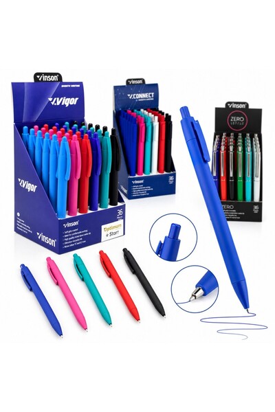 CASA JOY Pix Vinson 13 cm, cerneală albastră, set de 36 culori diferite