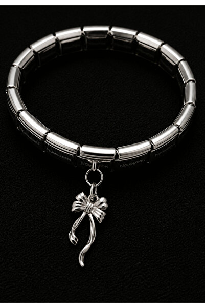 Kudi Oyuncak Italian Flexible Bracelet with Bow and Crhml Embellishments
