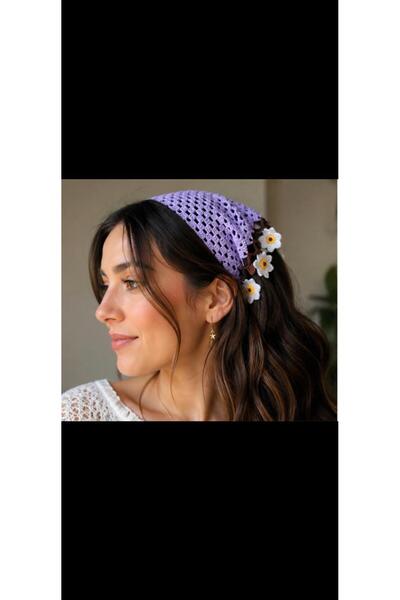 neşeli eller Women's Knitted Patterned Bandana