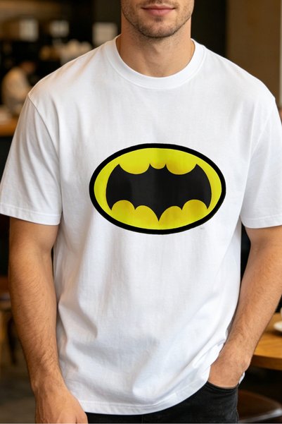Fleck Crew Neck Casual Style T Shirts For Men Batman Logo Mens Printed T Shirts