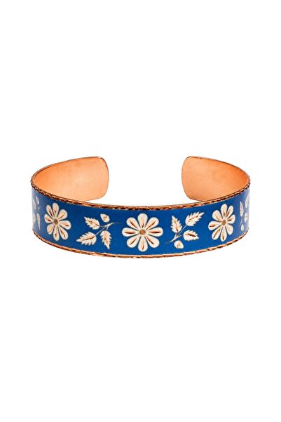 Zeynep Büyükbay Copper Blue Floral Bracelet
