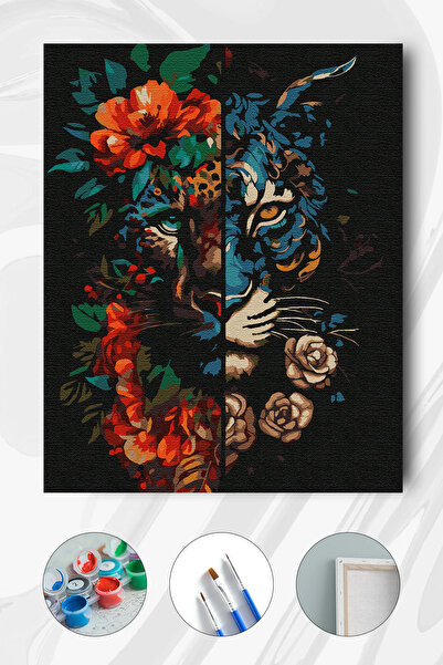 Parloran Sayılarla Boyama 40x50 cm Tuval Seti - Boyaları Ve Fırçaları Dahil -...