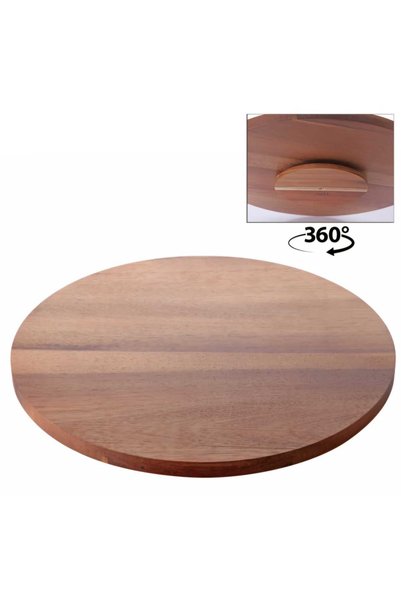 BALSA Dönerli Yuvarlak Akasya Sunum Tabağı 35 cm AKS1030
