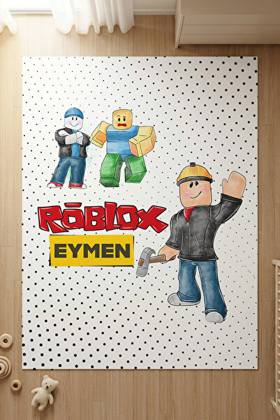 Homamia İsme Özel 7mm Dijital Baskı Çocuk Halısı Roblox