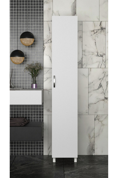 Septemius Mimoza Modern 5 Raflı Çok Amaçlı Banyo Dolabı Kapaklı Organizer Dolap
