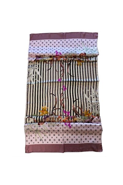 Aker Sura Silk Shawl 55252 Dried Rose Monogram Pattern