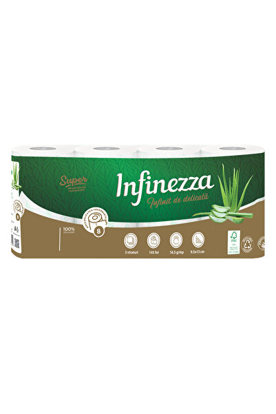 Infinezza Hârtie igienică, Aloe Vera, 3 straturi, 8 role