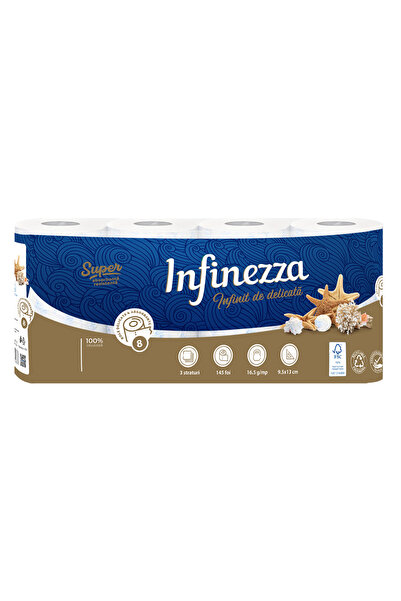 Infinezza Hârtie igienică Marino, 3 straturi, 8 role