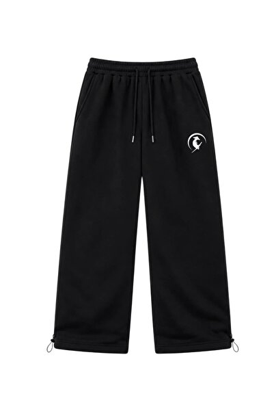 zaee Raven Embroidered Adjustable Leg Premium Baggy Sweatpants
