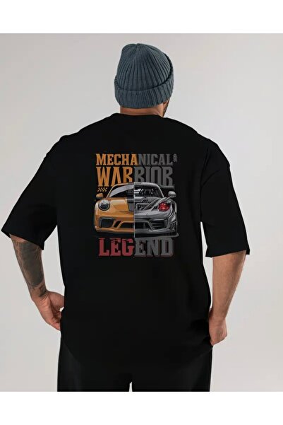 Panda Baskı Tekstil Mechanic Cars Printed Special Design Oversize Tshirt