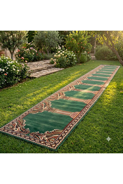 Generic Long Prayer Rug for Mosques and Homes - Luxurious Islamic Pillar Patt...