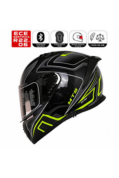 MTS M801 Snake Arrow Motosiklet Kaskı Spoiler Mod Güneş Vizörlü Full Face Kask