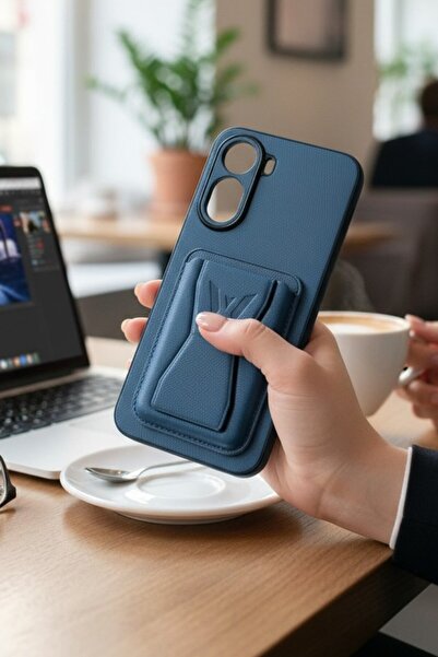 batuteknoloji Redmi A7 Pro 4G-5G Kartlıklı Standlı Suni Deri BTU Silikon Kapak