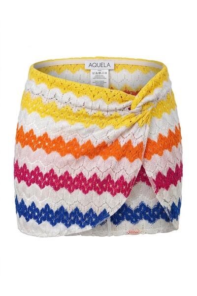 AQUELLA Multicolor twisted skirt