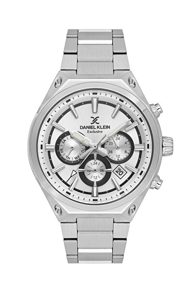 Daniel Klein Silver Color 43 mm Men's Wristwatch with Gift Packaging