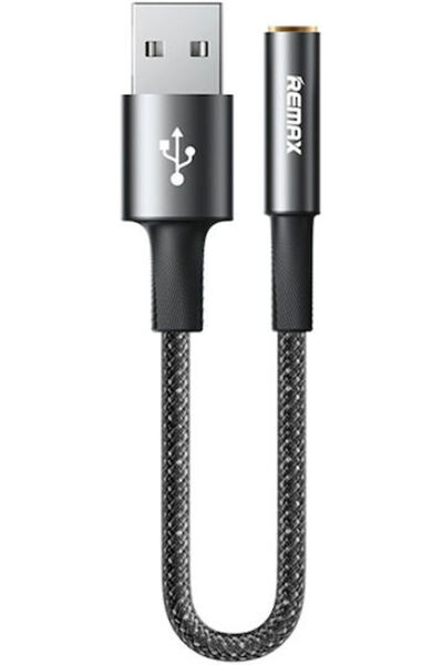 Remax C21 Μετατροπέας USB-A αρσενικό σε 3.5mm θηλυκό Γκρι 1 τεμάχιο