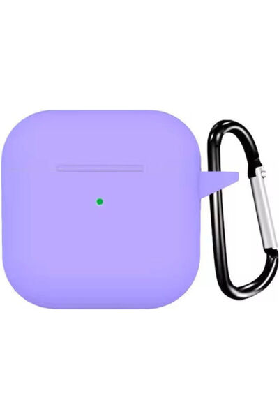 OEM Θήκη σιλικόνης με γάντζο σε λιλά χρώμα για Apple AirPods 4