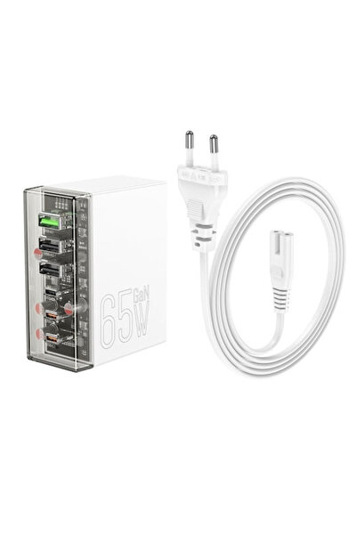 hoco. Hoco Βάση Φόρτισης με 3 θύρες USB-A και 3 θύρες USB-C, Παροχή Ισχύος 65...