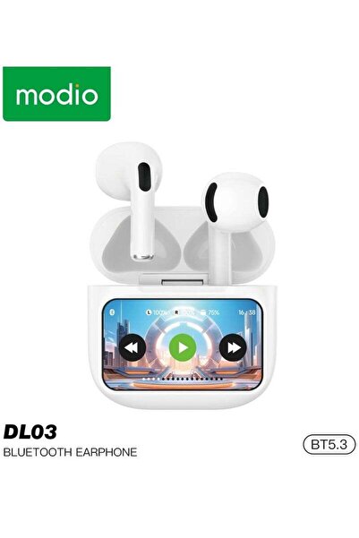 Modio DL03 Smart Touch Display Wireless Earphones With ANC Noise Cancelling a...