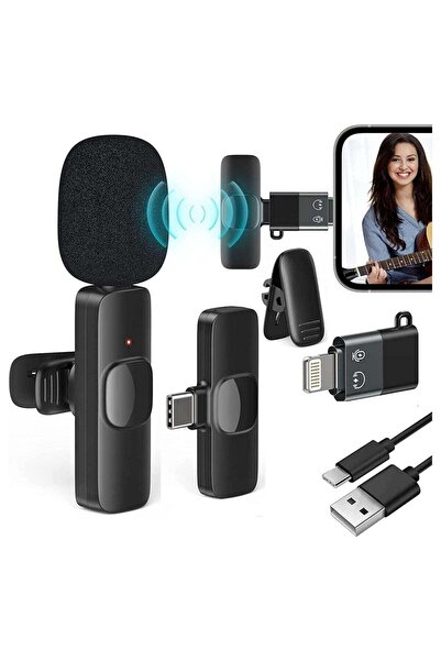 ELTRAZONE 2.4GHz 2 in 1 K8 Wireless Microphone, Digital Mini Portable Recordi...