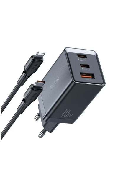 Mcdodo GaN 5 Mini 67W Fast Charger Dual USB-C USB-A Compact Wall Adapter with...