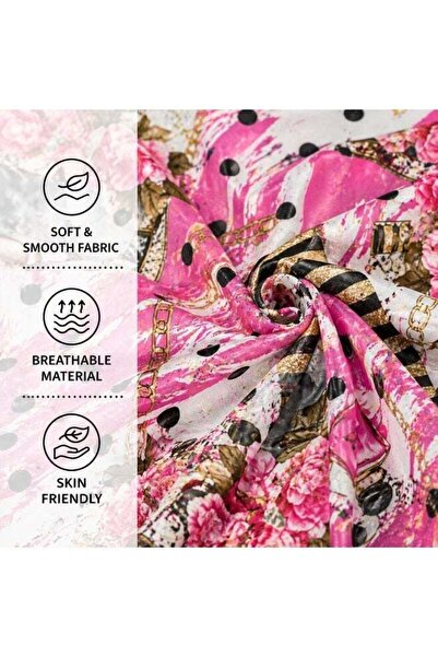 OASIS MART Queen Size Bed Sheet Set 200x220 cm Floral Pattern Printed Bedding 125 GSM Soft Lightweight