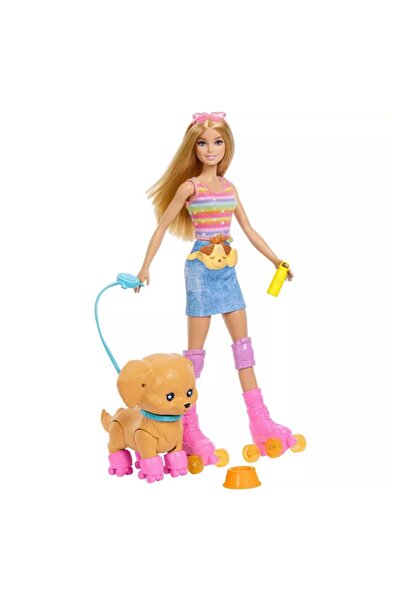 Barbie Evcil Hayvanlar Paten ve Koşu Yavrusu Sarı Saçlı Bebek, Yavru Patenler...
