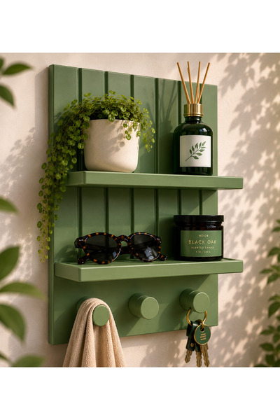farist Decorative Wall Shelf and Key Holder Hanger – Modern Entryway Organize...