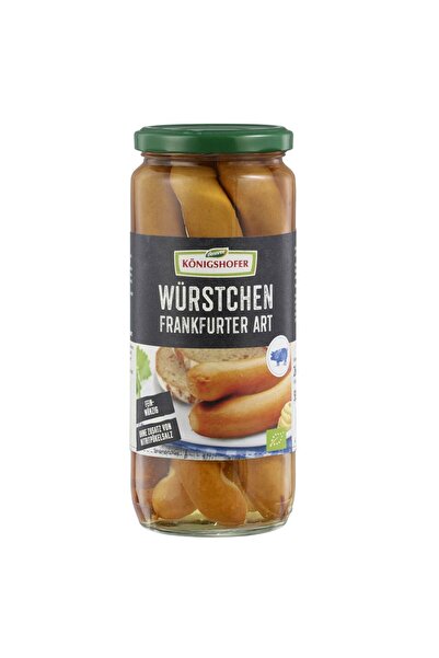 Königsherz Frankfurteri din carne de porc bio, fără nitrite, Konigshofer 580 g