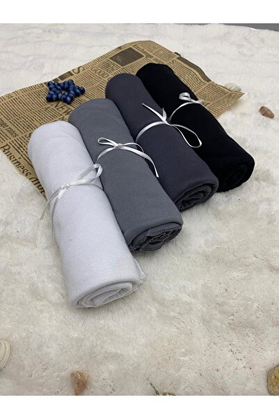 ALTIN DİKİŞ Combed Cotton Shawl Set of 4 Soft Textured Jersey Combed Cotton S...