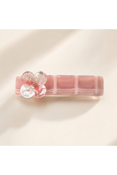 Srctech Floral Patterned Otomat Buckle Hair Clip