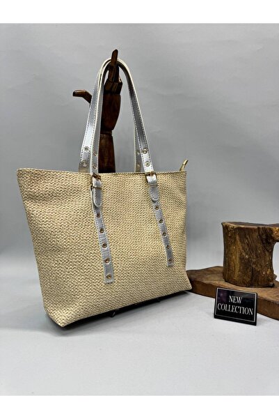 RMY MODA Straw-Look Textured Shoulder Bag with Faux Leather Strap, Daily Brie...