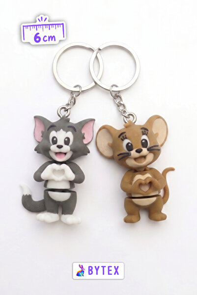 BytexStore Tom ve Jerry 2'li Anahtarlık Seti Çanta Süsü Charm