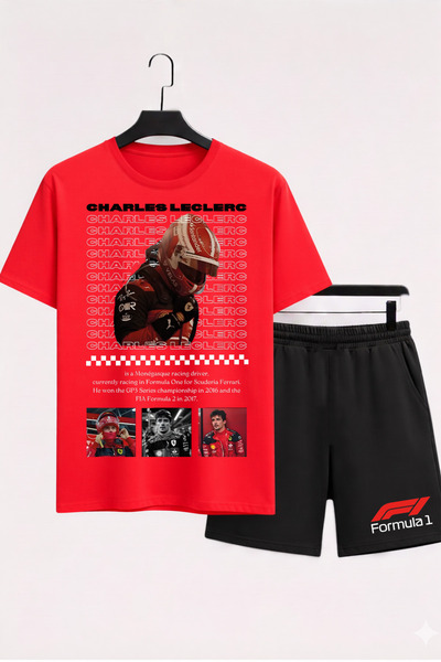 MAGORS Charles Leclerc Printed 100% Cotton Crewneck Children's T-Shirt-Shorts...